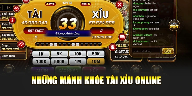 Những mánh khóe tài xỉu online